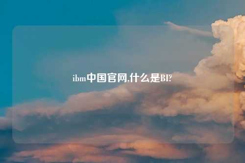ibm中国官网,什么是BI?