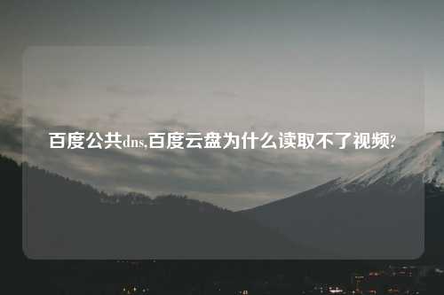 百度公共dns,百度云盘为什么读取不了视频?