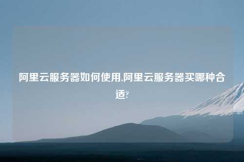 阿里云服务器如何使用,阿里云服务器买哪种合适?