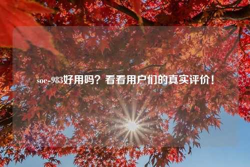soe-983好用吗？看看用户们的真实评价！