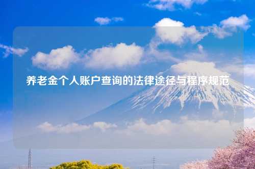 养老金个人账户查询的法律途径与程序规范