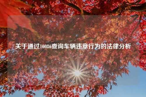 关于通过10086查询车辆违章行为的法律分析